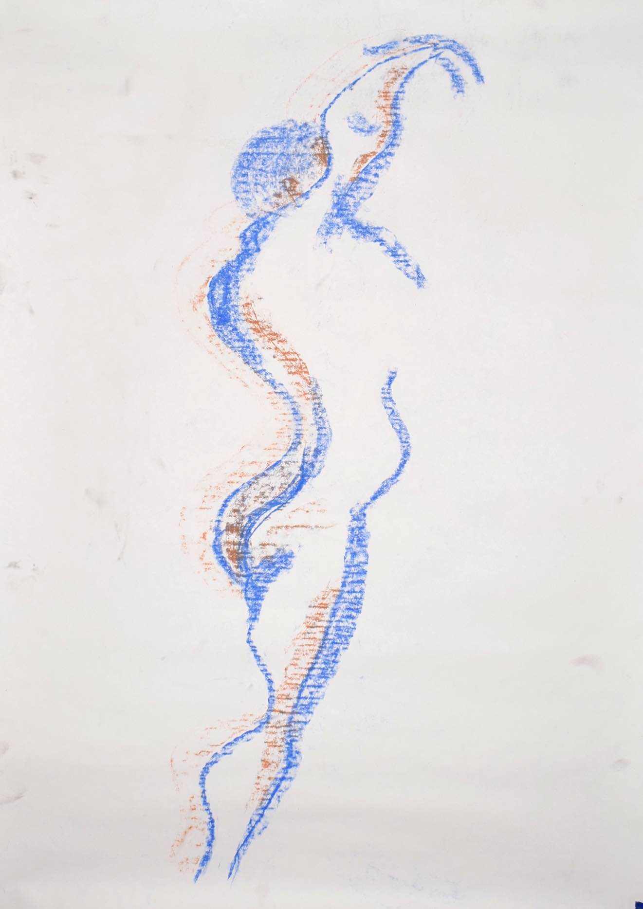 Drawing nude human figure in motion
