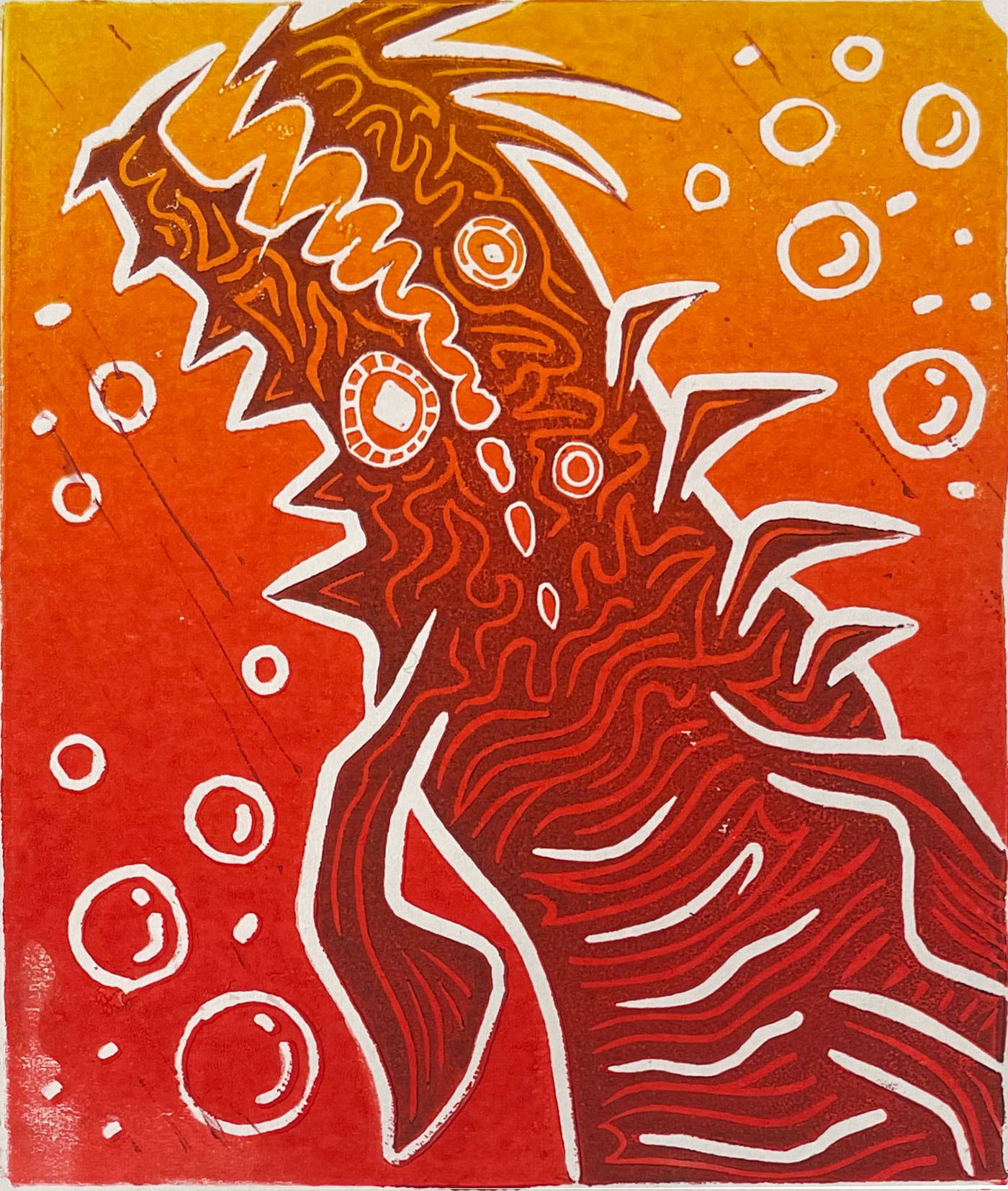 Print of jabberwocky as sea monster